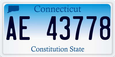 CT license plate AE43778