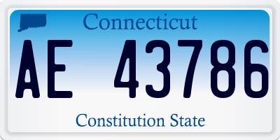 CT license plate AE43786