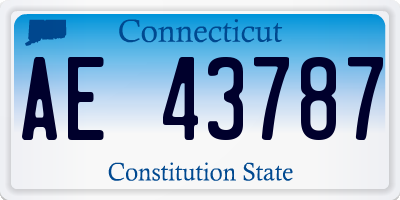 CT license plate AE43787