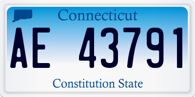 CT license plate AE43791