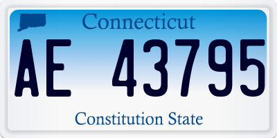 CT license plate AE43795