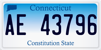 CT license plate AE43796