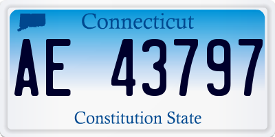 CT license plate AE43797
