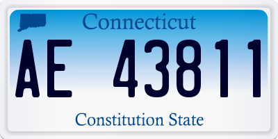 CT license plate AE43811
