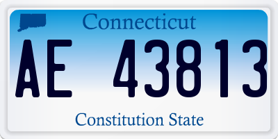 CT license plate AE43813