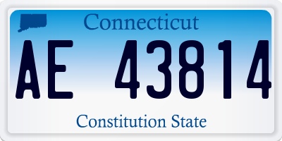 CT license plate AE43814