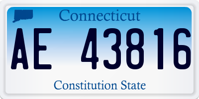 CT license plate AE43816