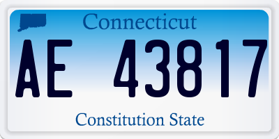 CT license plate AE43817