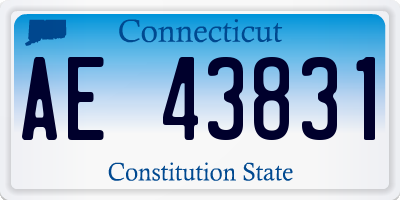CT license plate AE43831
