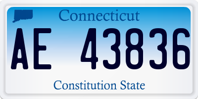 CT license plate AE43836