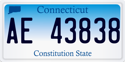 CT license plate AE43838