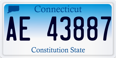 CT license plate AE43887