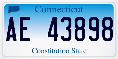 CT license plate AE43898