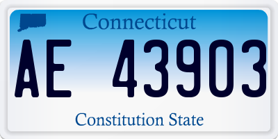 CT license plate AE43903