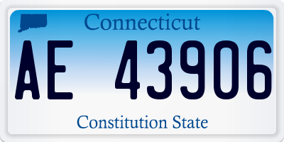 CT license plate AE43906