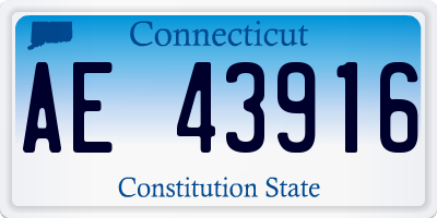 CT license plate AE43916