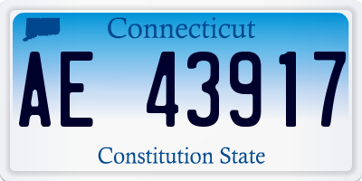 CT license plate AE43917