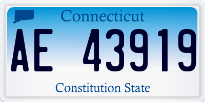 CT license plate AE43919