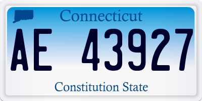 CT license plate AE43927