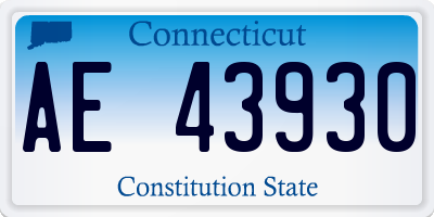 CT license plate AE43930