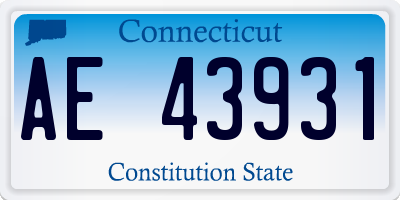 CT license plate AE43931