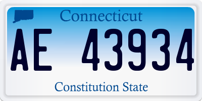 CT license plate AE43934