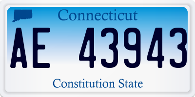 CT license plate AE43943