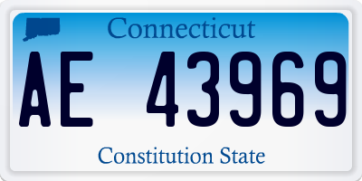 CT license plate AE43969