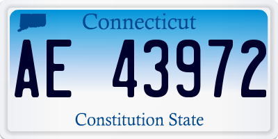 CT license plate AE43972