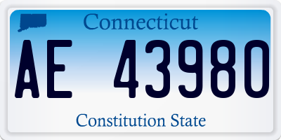 CT license plate AE43980