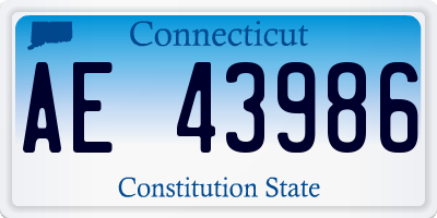 CT license plate AE43986