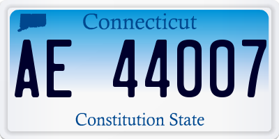 CT license plate AE44007