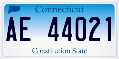 CT license plate AE44021