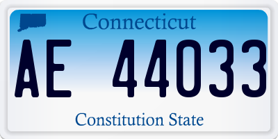 CT license plate AE44033