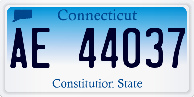 CT license plate AE44037