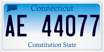 CT license plate AE44077