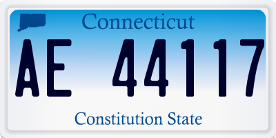 CT license plate AE44117