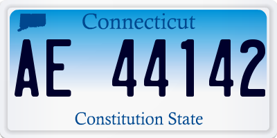 CT license plate AE44142