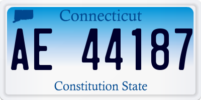 CT license plate AE44187