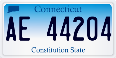 CT license plate AE44204