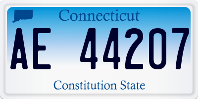 CT license plate AE44207