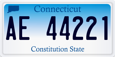 CT license plate AE44221