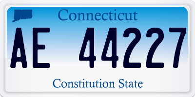 CT license plate AE44227