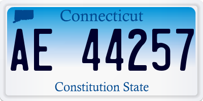 CT license plate AE44257