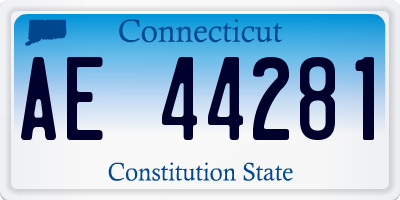 CT license plate AE44281