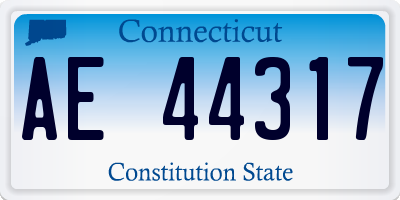 CT license plate AE44317
