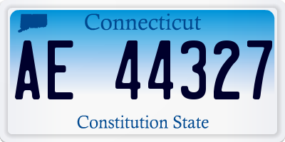 CT license plate AE44327