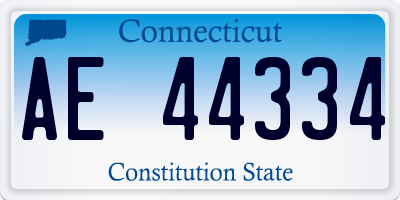 CT license plate AE44334