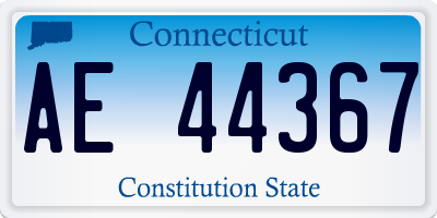 CT license plate AE44367