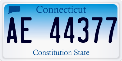 CT license plate AE44377